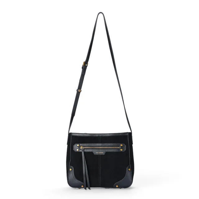 MAC ALYSTER Lanora sac trotteur Daim Noir cuir 28 cm