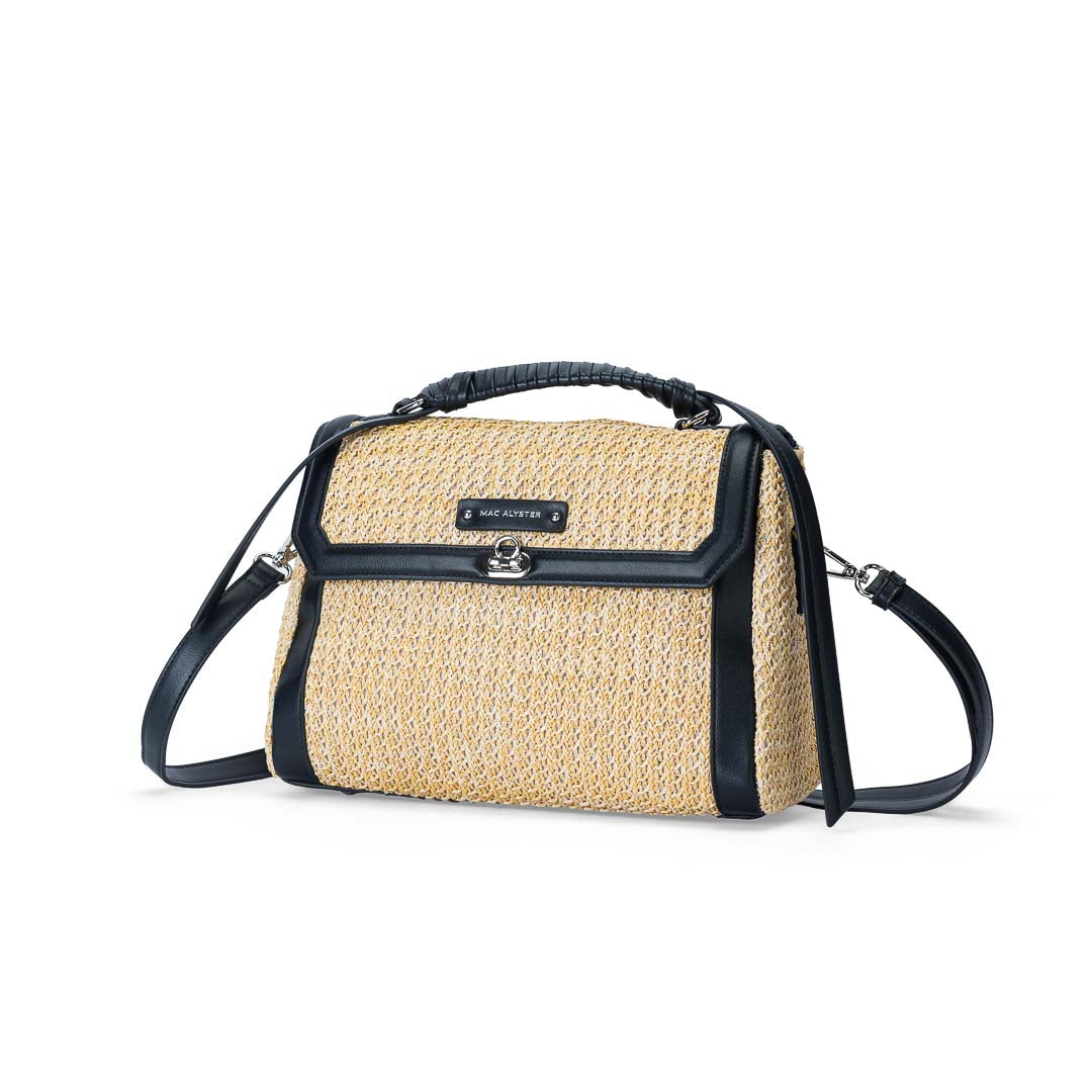 MAC ALYSTER SAINT-MALO Sac à main rabat noir