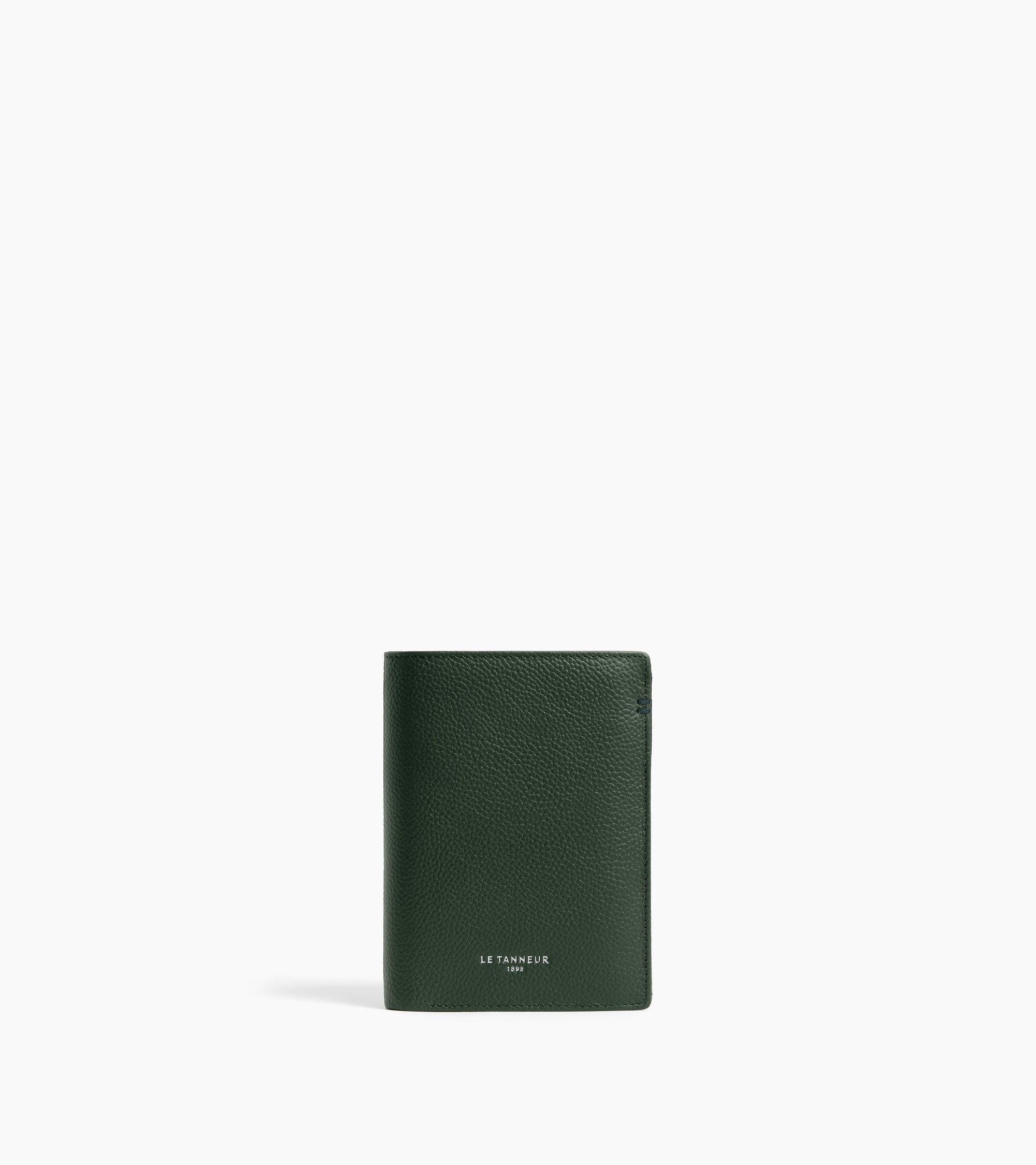Le Tanneur Lucien portefeuille cuir vert malachite zippé
