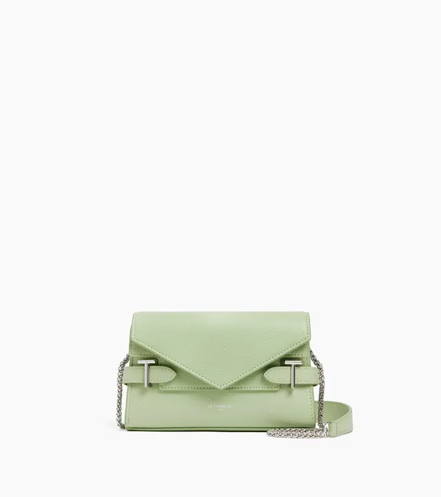 Le Tanneur Emilie pochette cuir grainé double rabat