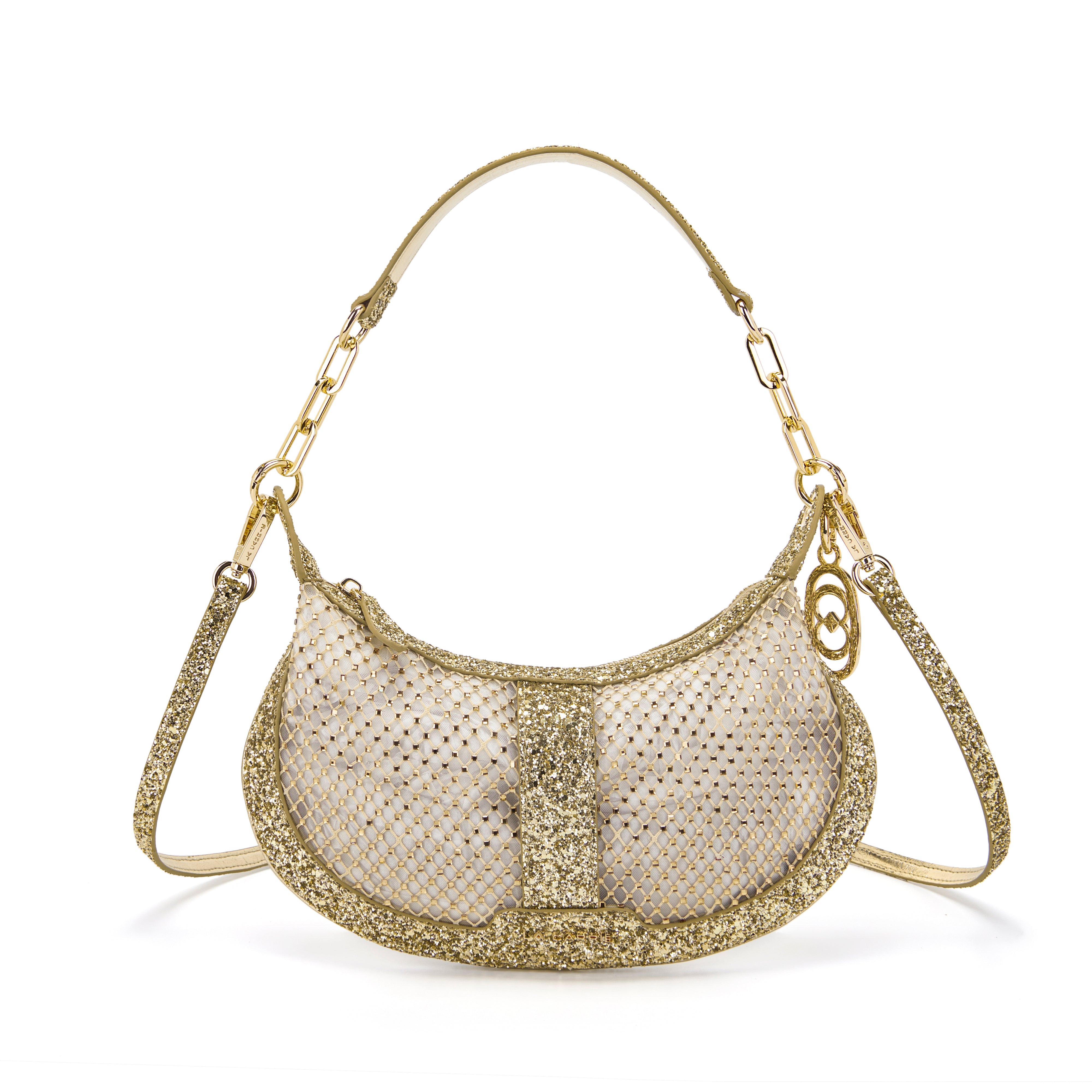 La Carrie Night Edition sac épaule gold résille 29 cm
