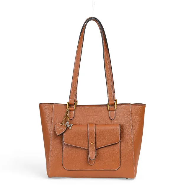 MAC ALYSTER Odalia grand sac cabas cuir marron cognac