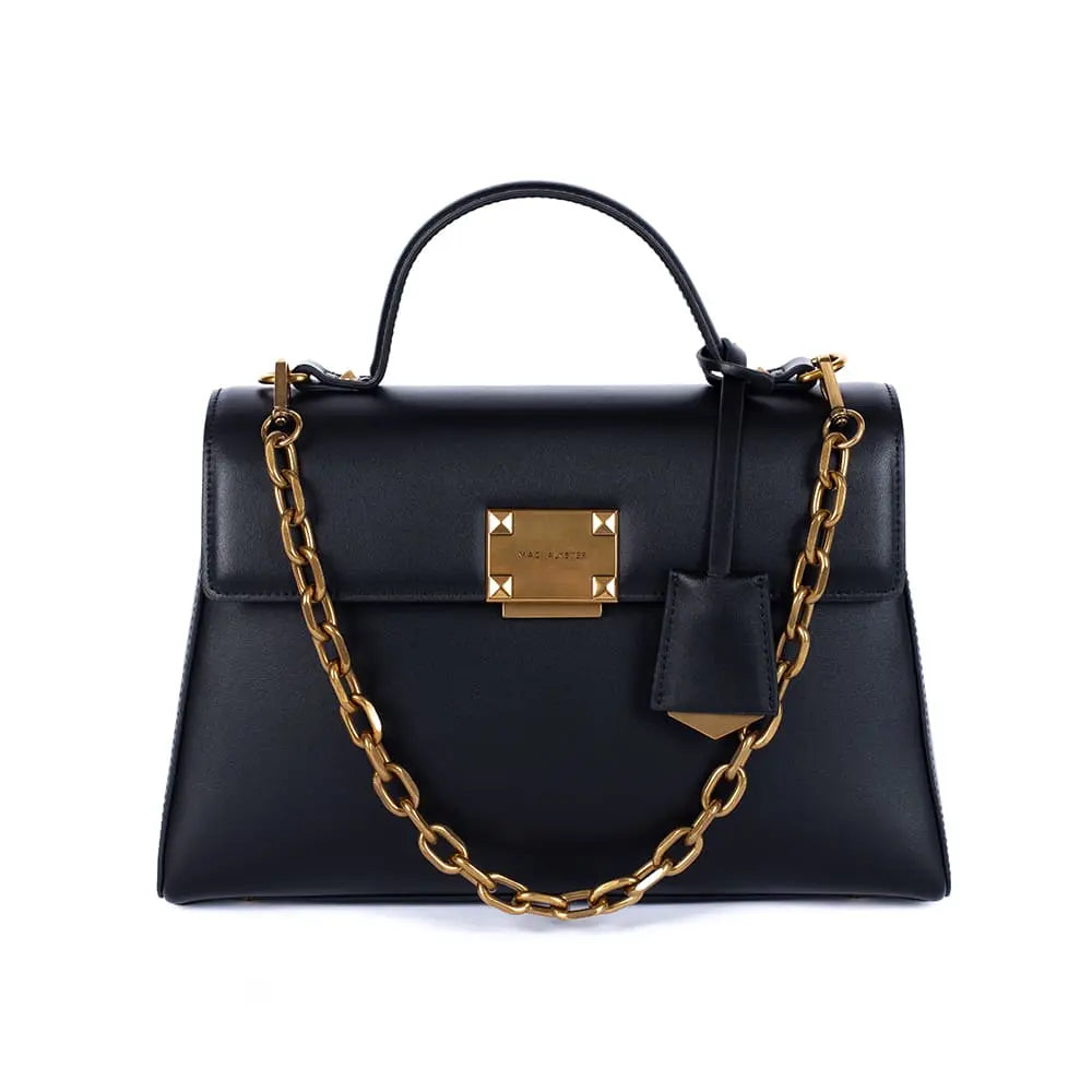 MAC ALYSTER Mélyssa sac à main cuir noir 30 cm