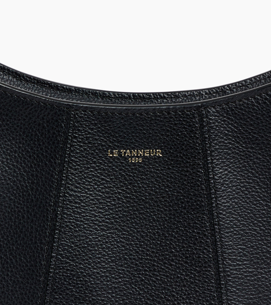 Le Tanneur Juliette petit sac demi-lune sac noir cuir grainé