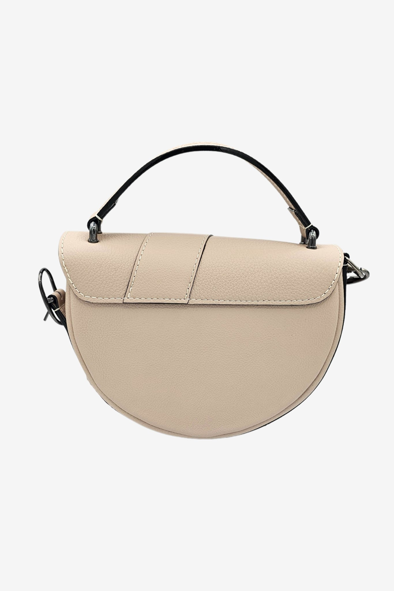 Nodie's Côme sac demi-lune cuir crème galet grainé