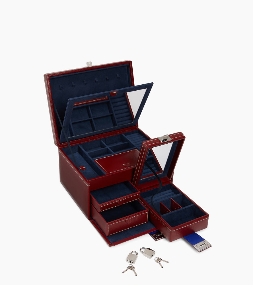 Le Tanneur Boite bijoux grande cuir rouge revolution
