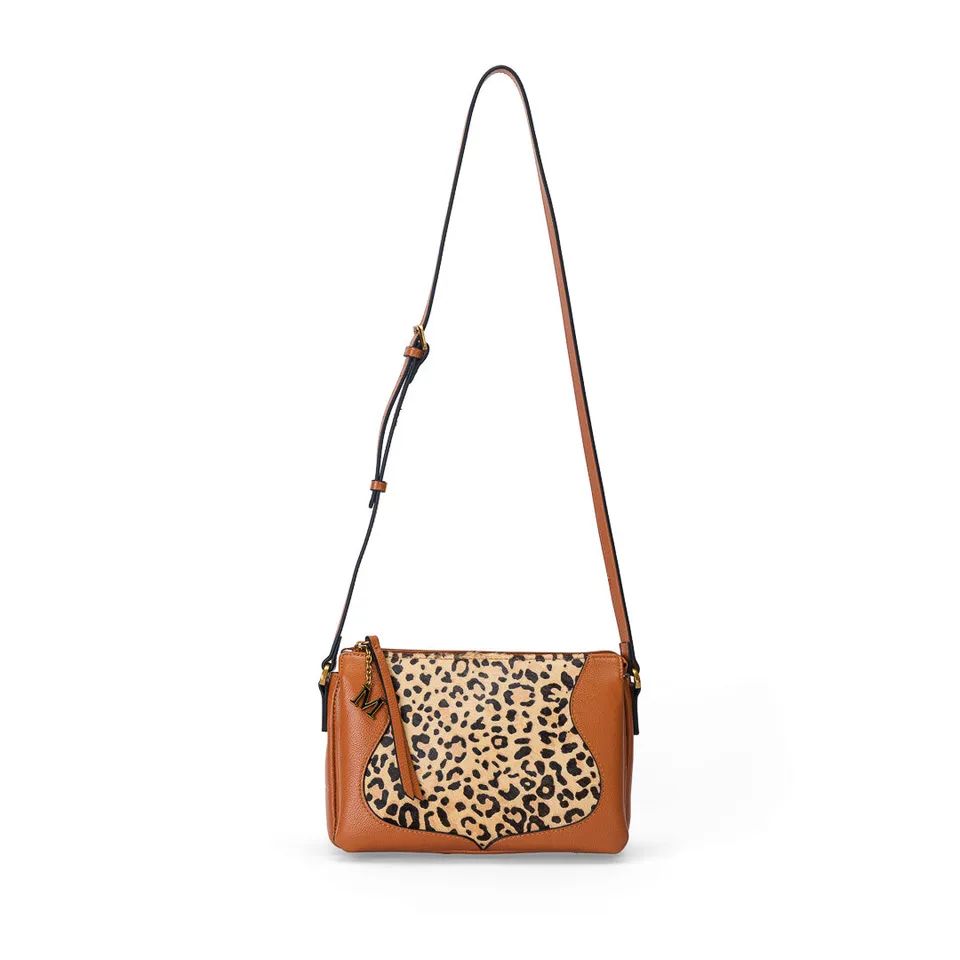 Mac Alyster Ines sac bandoulière cuir Léopard 24 cm