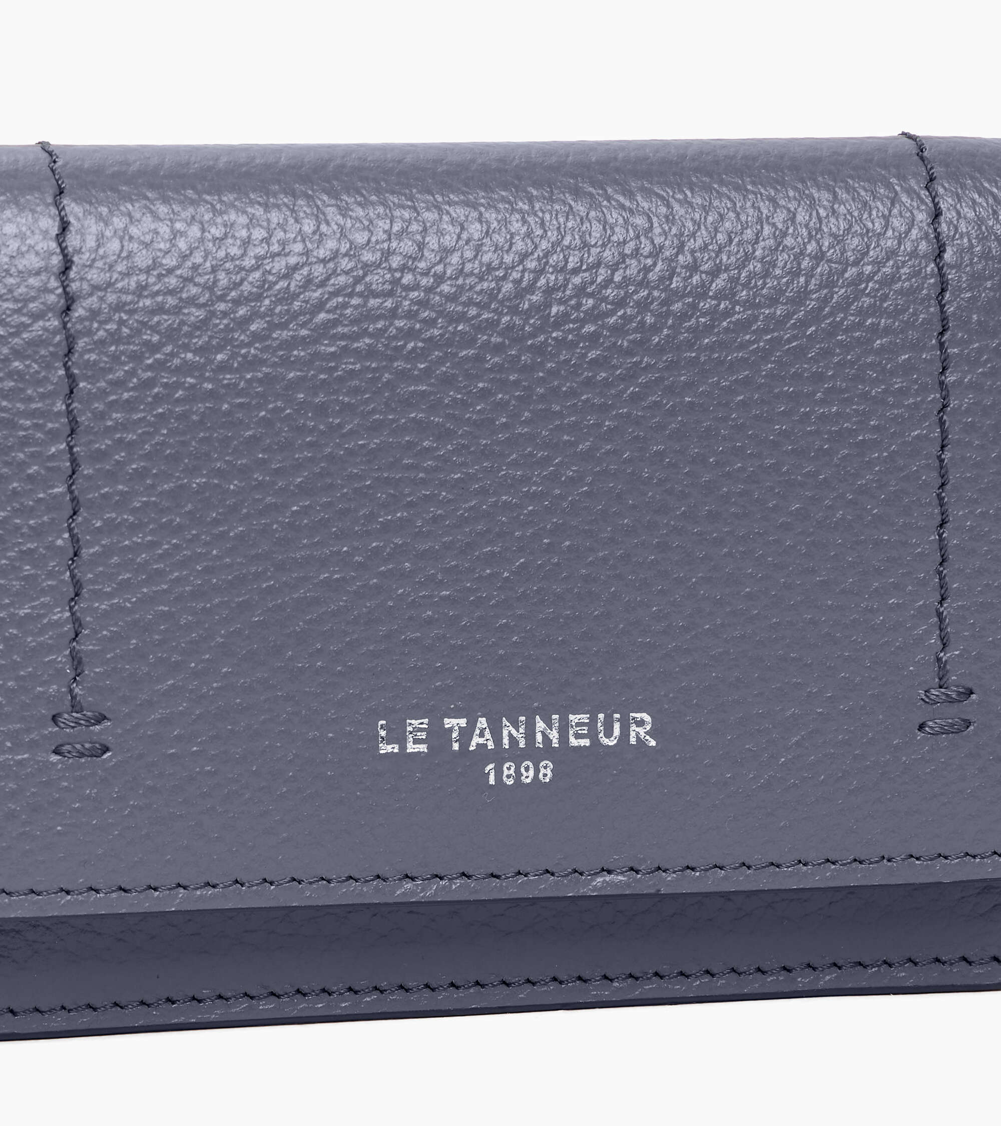 Le Tanneur Louison porte-cartes cuir bleu steel rabat