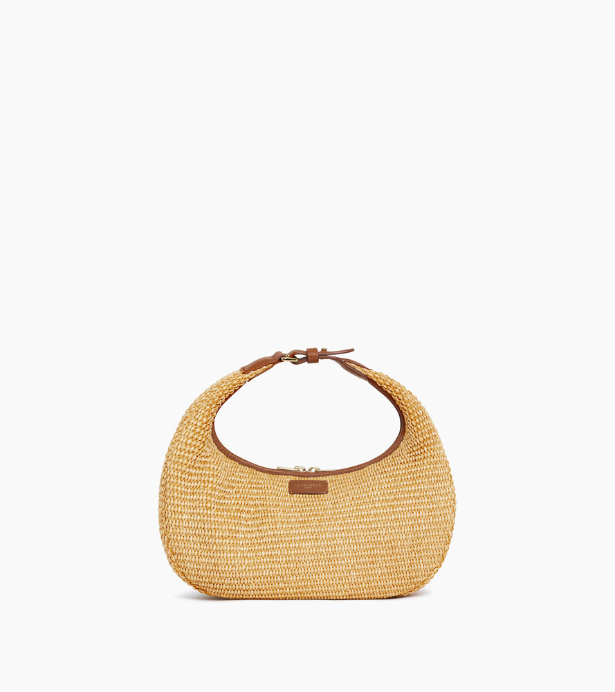 Le Tanneur Juliette Petit Sac Hobo Raphia Natural Tan
