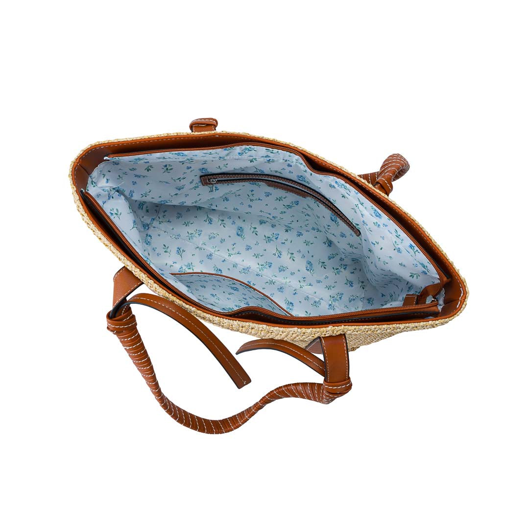 MAC ALYSTER SAINT-MALO sac shopping cognac paille