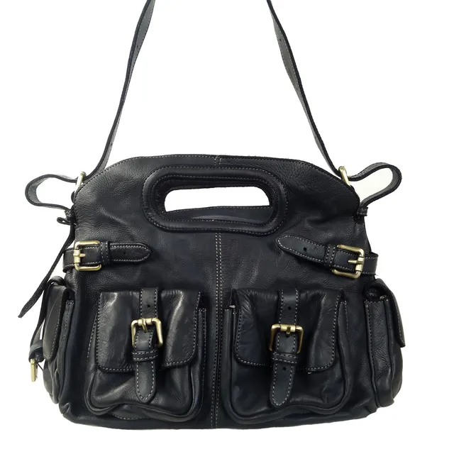 Collection Esprit Cuir Sac épaule Tina cuir noir vintage