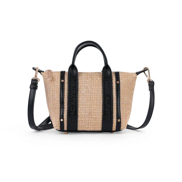MAC ALYSTER Abrielle sac à main raphia marron cognac