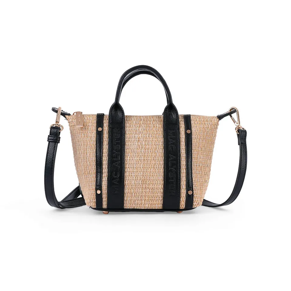 MAC ALYSTER Abrielle sac à main raphia marron cognac