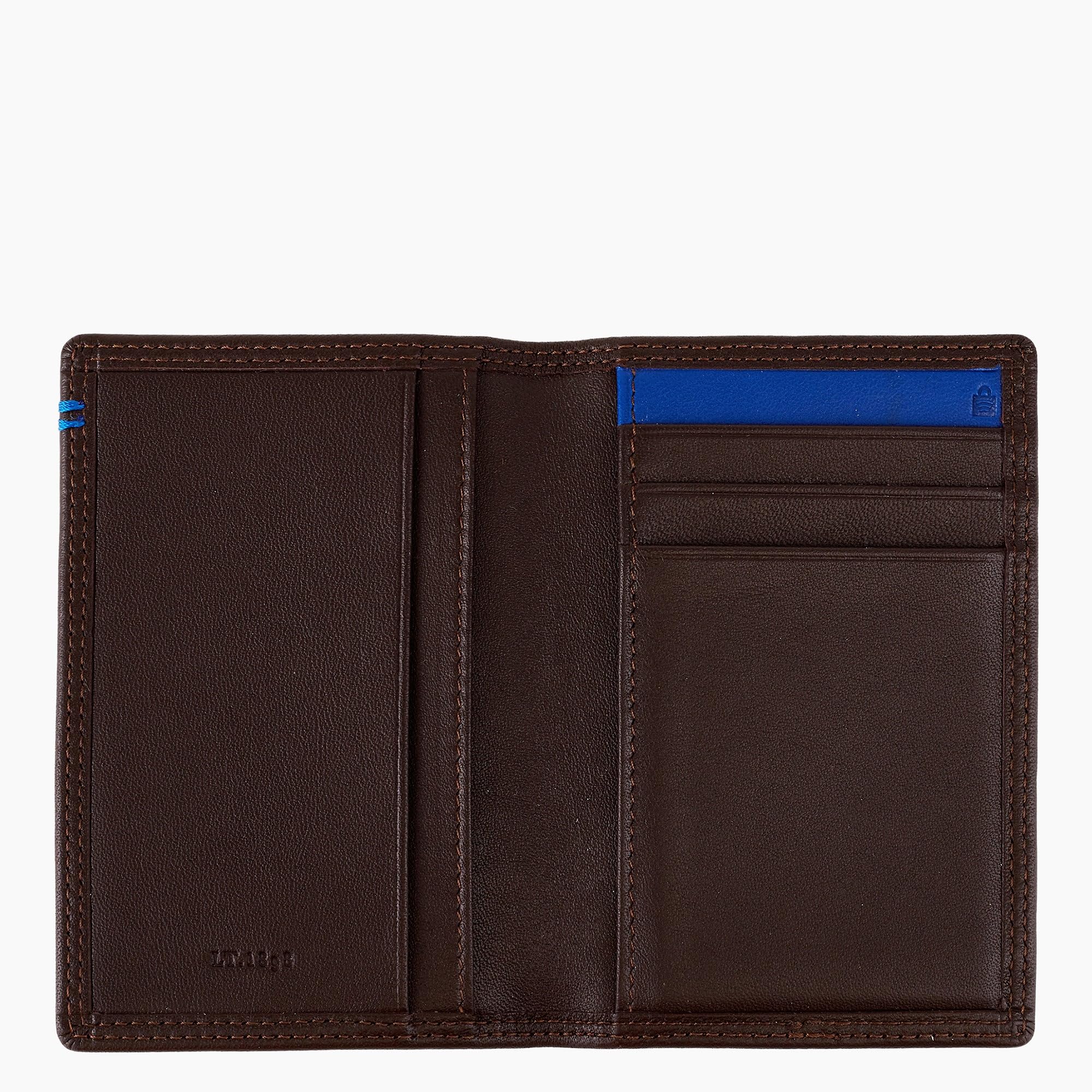 Le Tanneur porte-cartes vertical cuir lisse 6 cartes argent