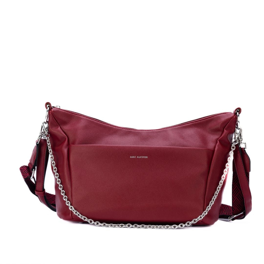 MAC ALYSTER Milan sac bandoulière Marron Cognac 42 cm zippé
