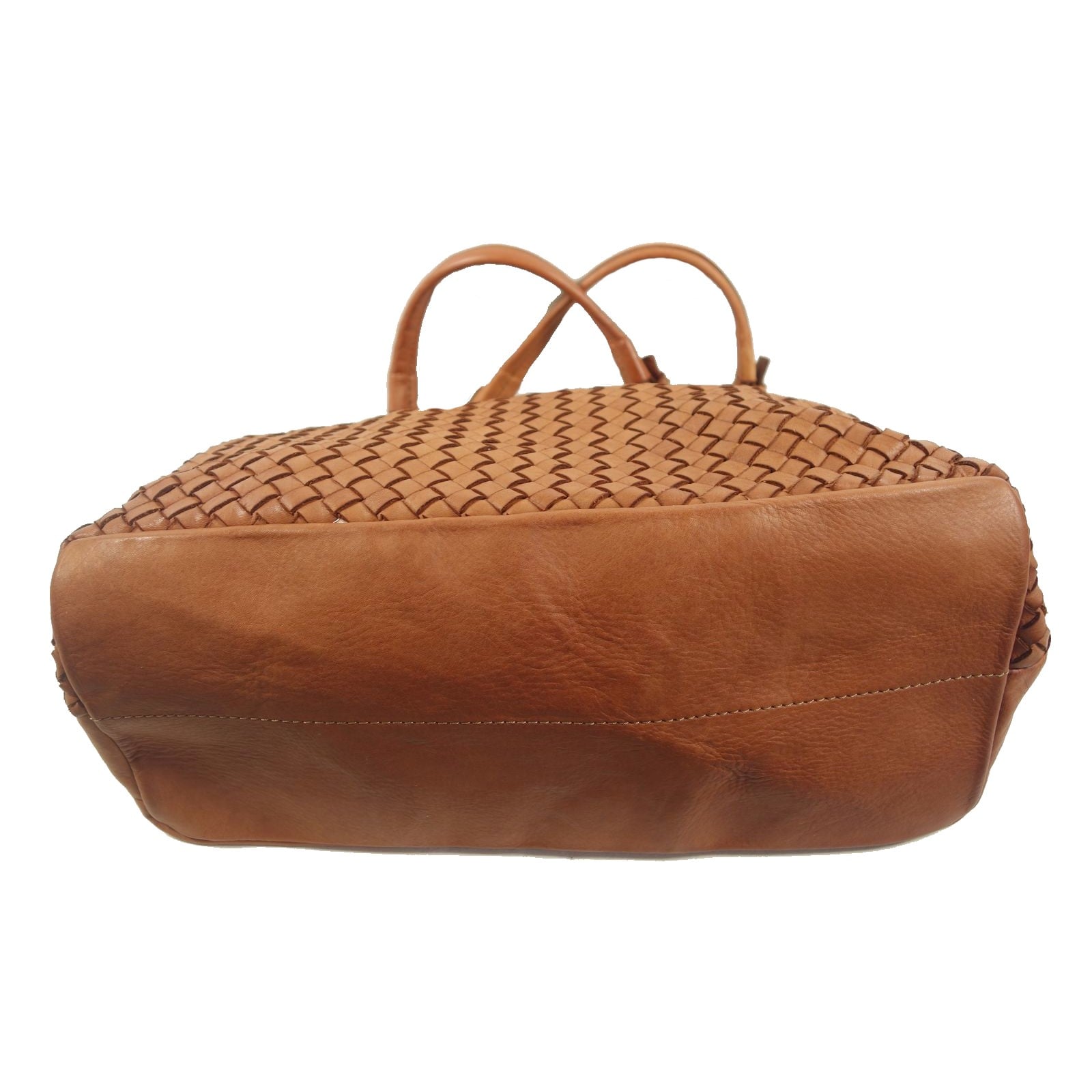 Collection Esprit Cuir Grand sac à main Sveva sac cuir tressé camel