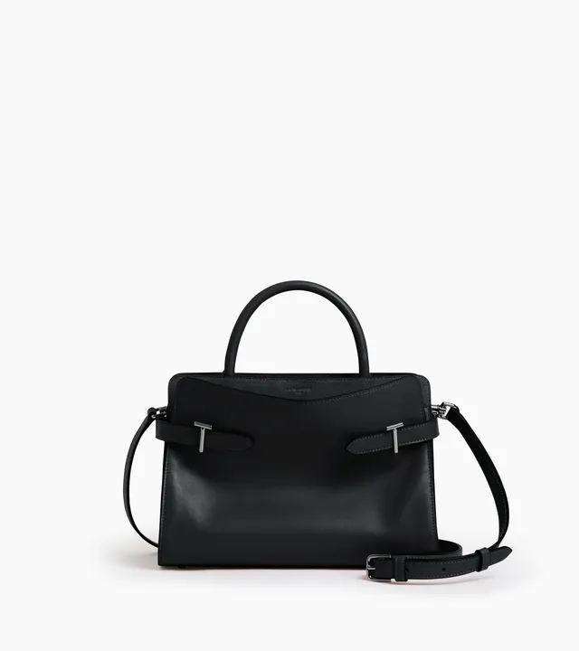 Le Tanneur Emie sac à main cuir lisse noir moyen