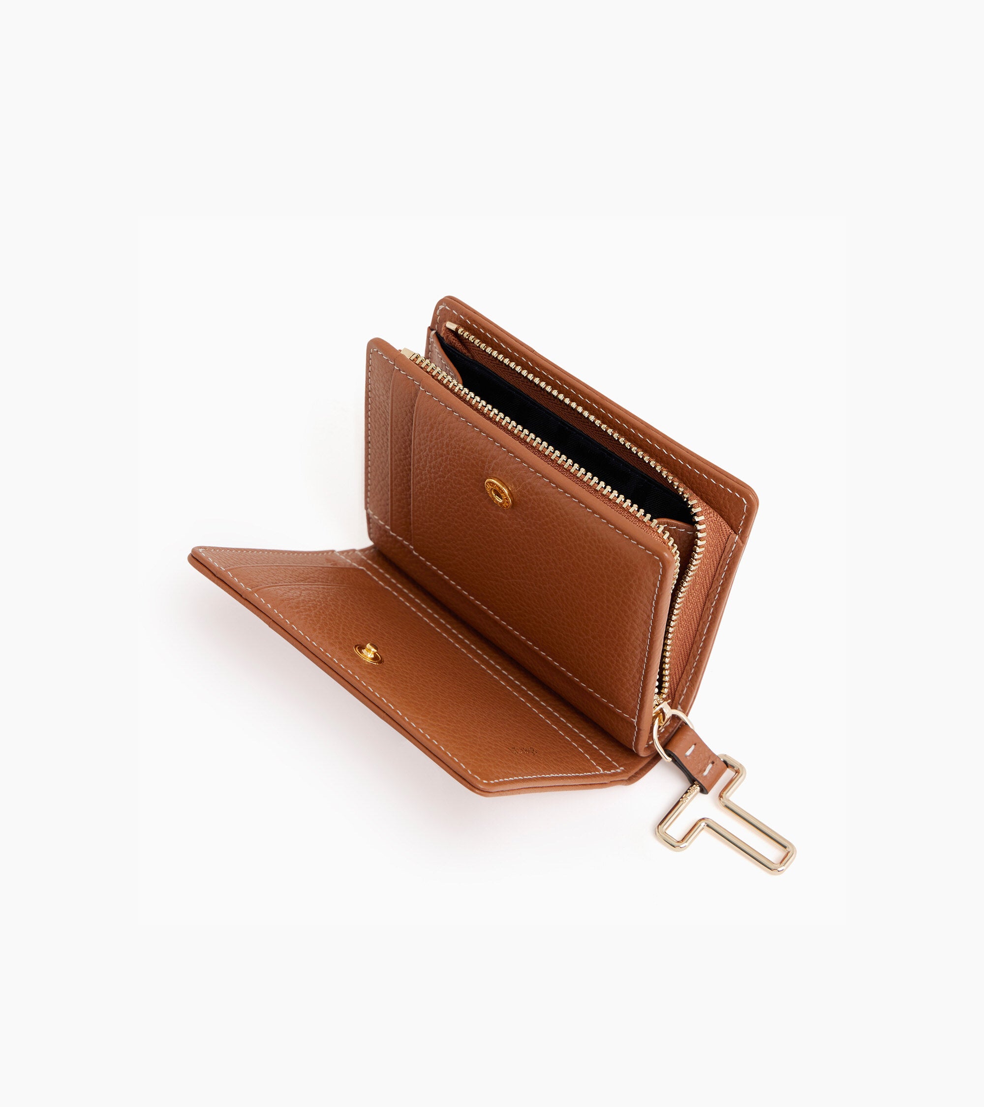 Le Tanneur Juliette petit portefeuille cuir grainé Brown Tan