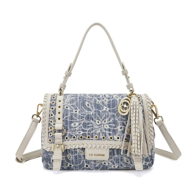 La Carrie Bag Atena sac shopping jean bleu 30x16x18 cm