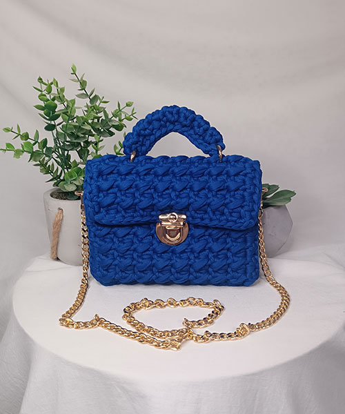 Takiri Elma TK1066 sac à main bleu roi coton recyclé