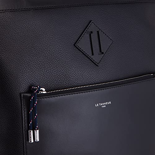 Le Tanneur Nathan Sac à dos cabas cuir grainé noir 34 cm