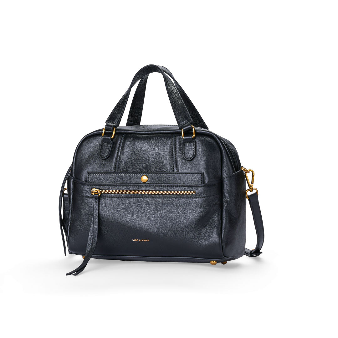 Mac Alyster Canelle Sac à Main Daim Cognac Cuir