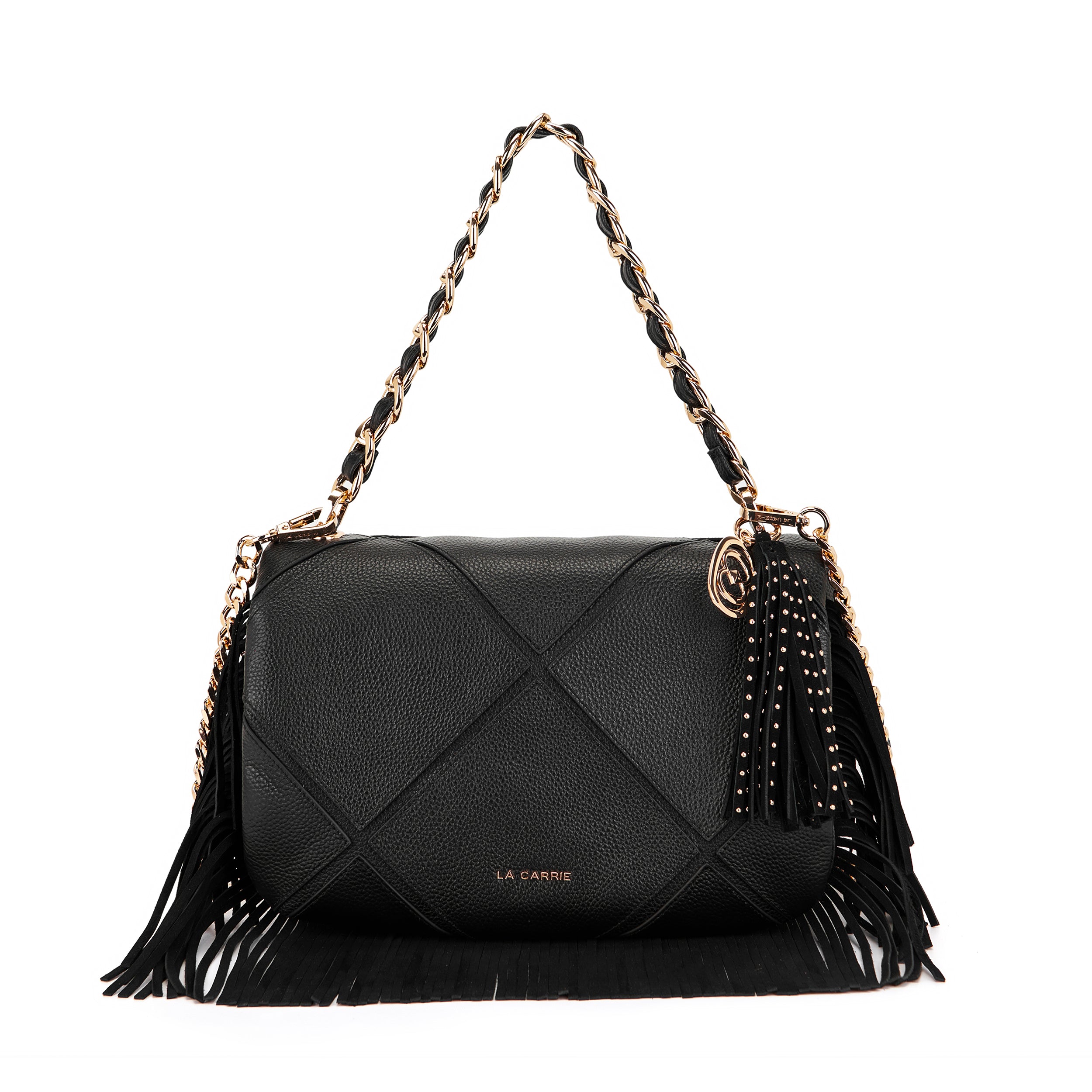 La Carrie Isabel sac à épaule noir cuir 35x29 cm
