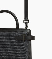 Le Tanneur Emilie sac à main cuir lisse effet raphia