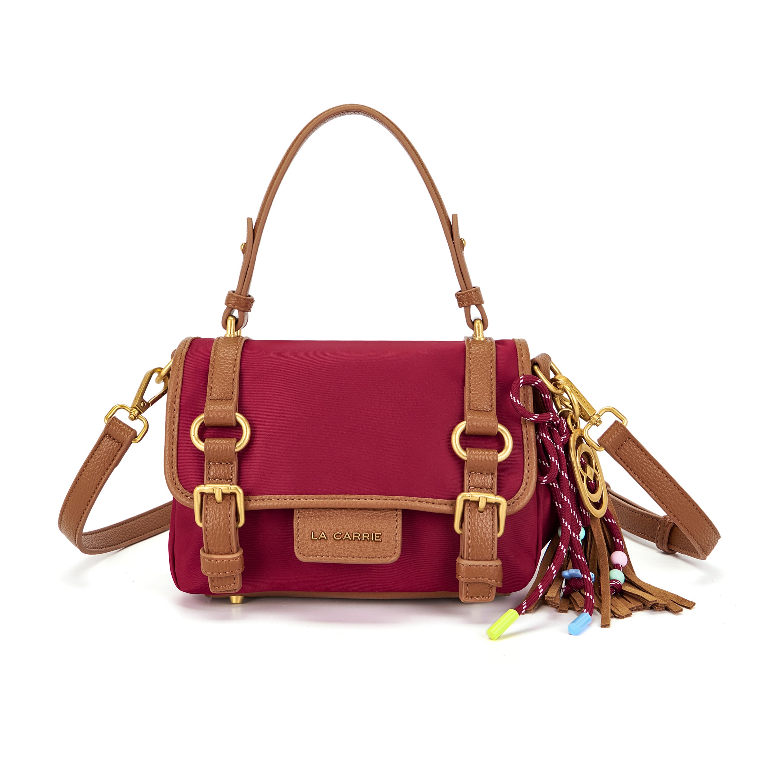 La Carrie Bag Atena Dark Wave cabas nylon burgundy