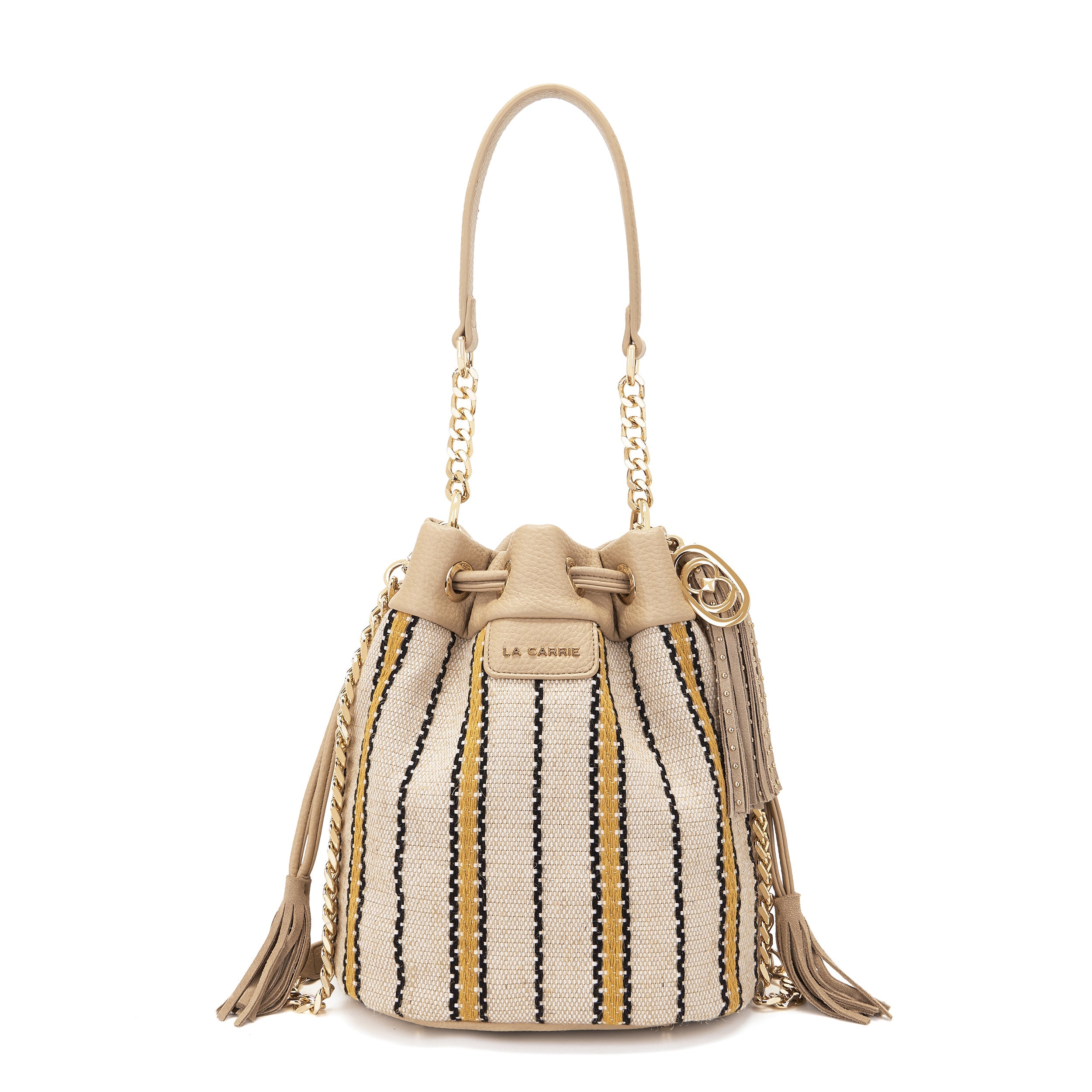 La Carrie Bag Bicolor sac seau jaune 24x17x26cm