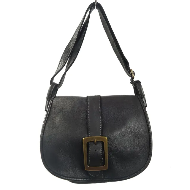 Collection Esprit Cuir Giulia sac besace noir cuir vintage