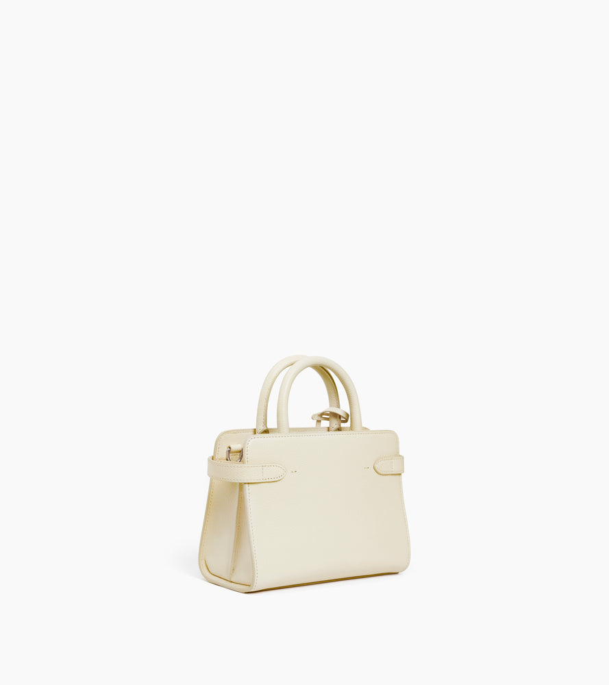 Le Tanneur Emilie petit sac main cuir graine blanc fleur de sel
