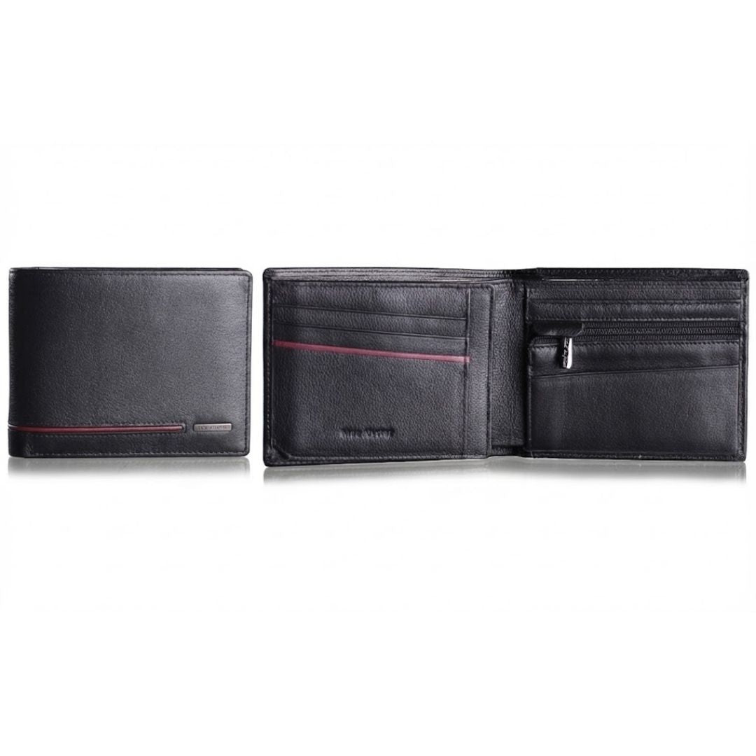 MAC ALYSTER Signature portefeuille italien noir rouge