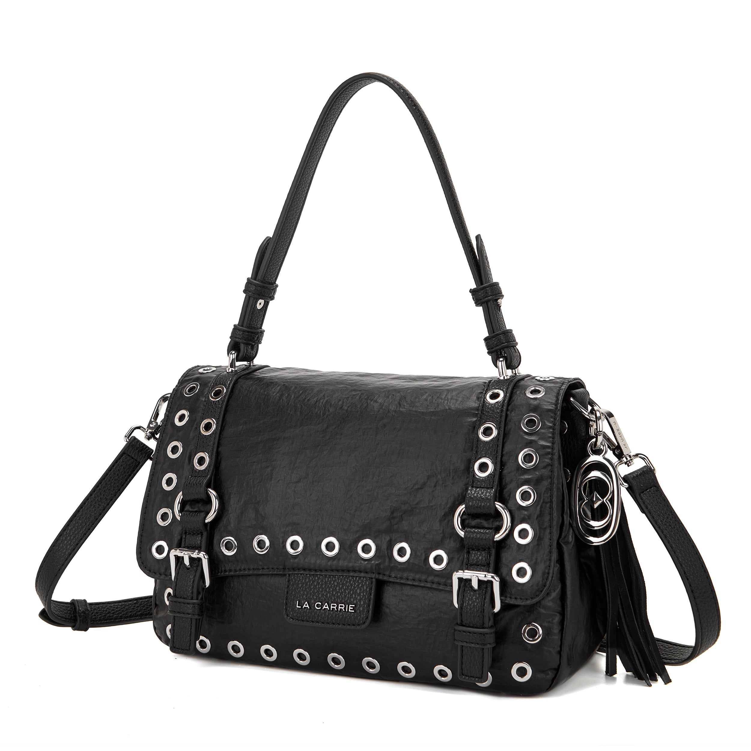 La Carrie Atena Wrinkled cabas noir 30x18 cm nylon