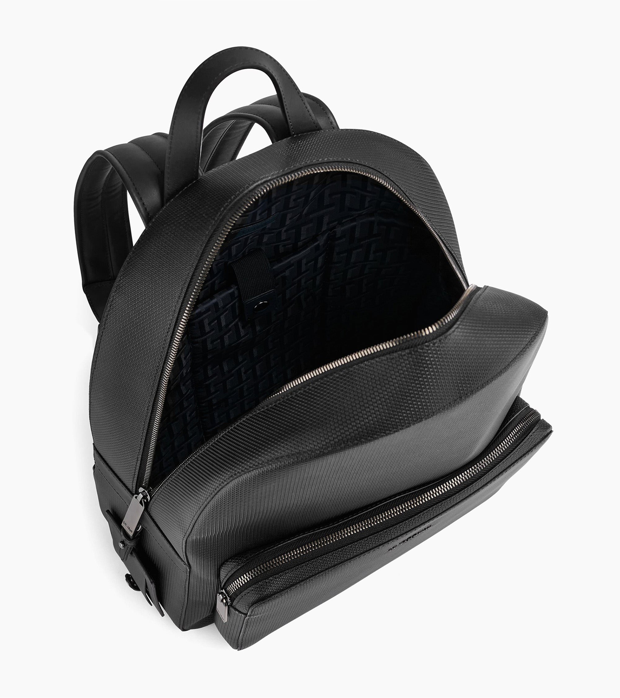 Le Tanneur Emile sac à dos cuir signature T noir ordinateur