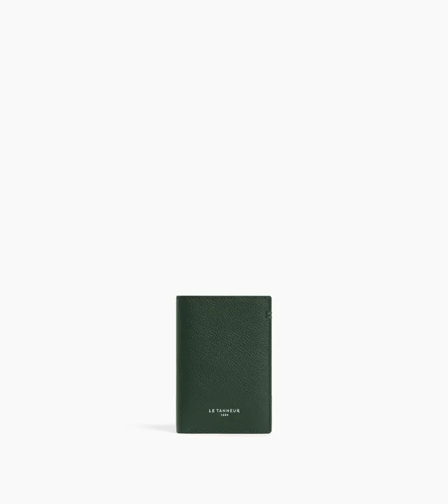 Le Tanneur Lucien petit porte-cartes cuir graine vert malachite
