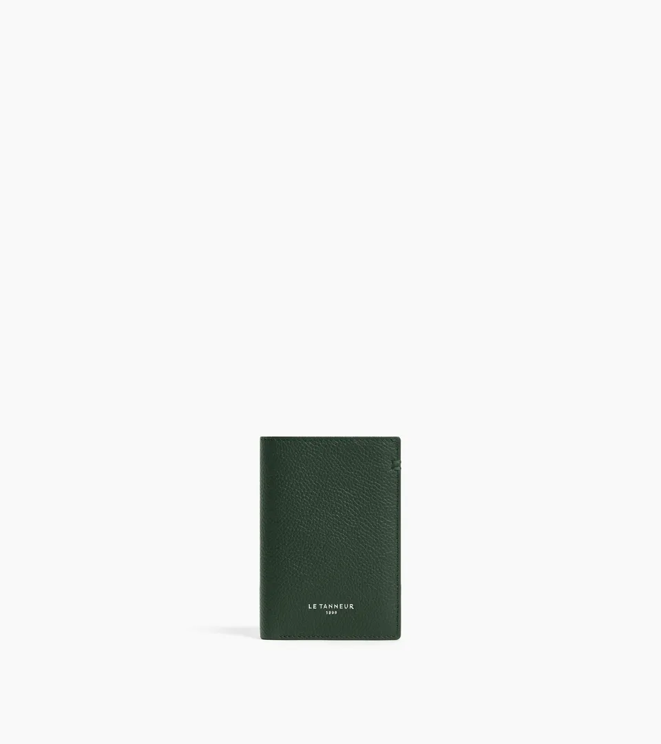 Le Tanneur Lucien petit porte-cartes cuir graine vert malachite