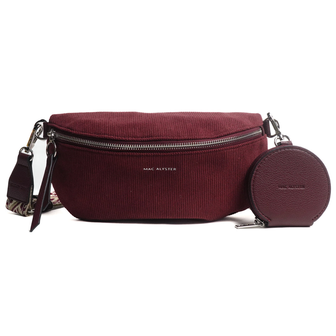 MAC ALYSTER Velours sac banane noir velours côtelé