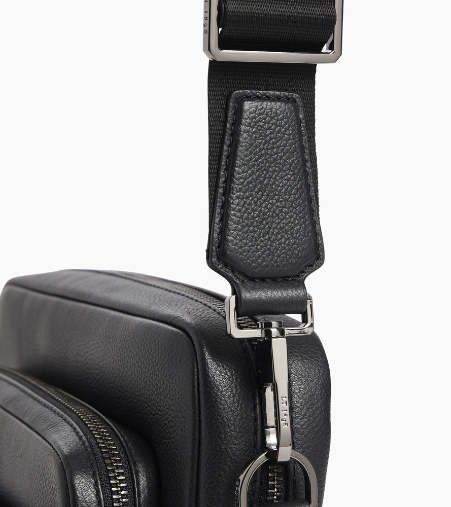 Le Tanneur Marceau sac bandoulière cuir noir grainé