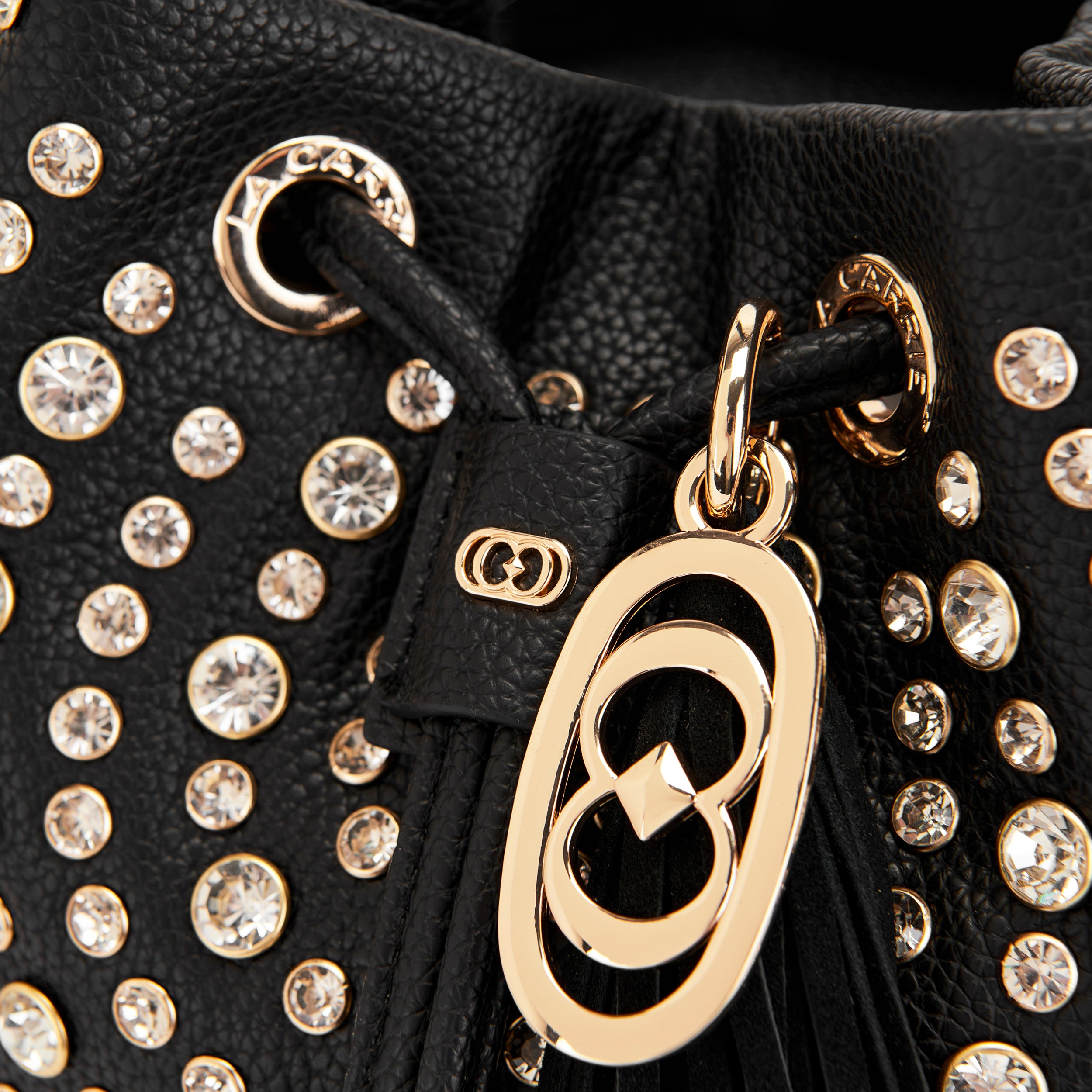 La Carrie Andromeda sac seau noir strass 28 cm