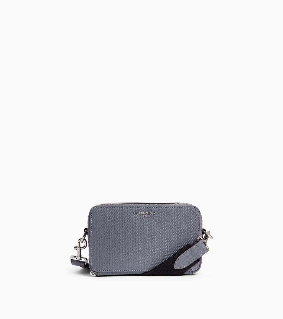 Le Tanneur Emile petite sacoche cuir Steel Blue 2 compartiments