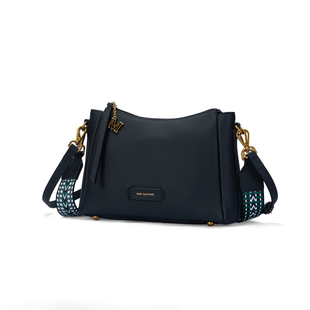 MAC ALYSTER Giulia sac trotteur cuir Noir 2 bandoulières