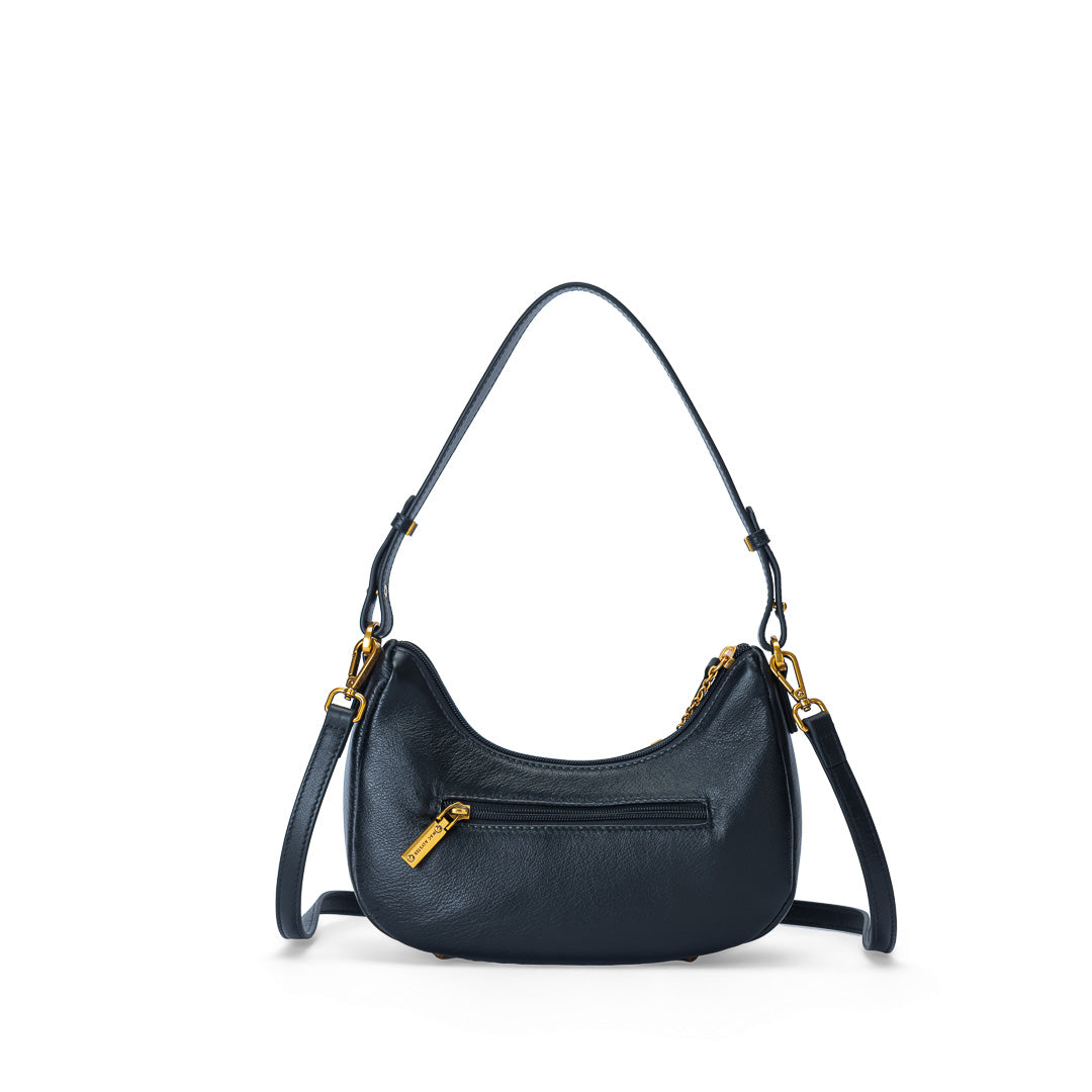 MAC ALYSTER Ines sac demi-lune noir cuir