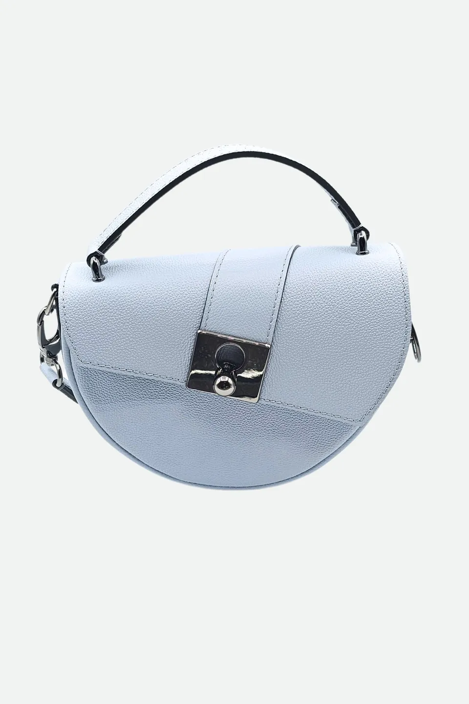 Nodie's Côme Bleu Ciel Grainé Sac Demi-Lune Cuir