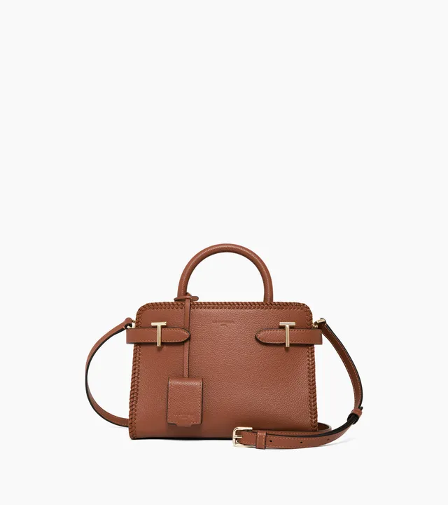 Le Tanneur Emilie petit sac main cuir grainé marron