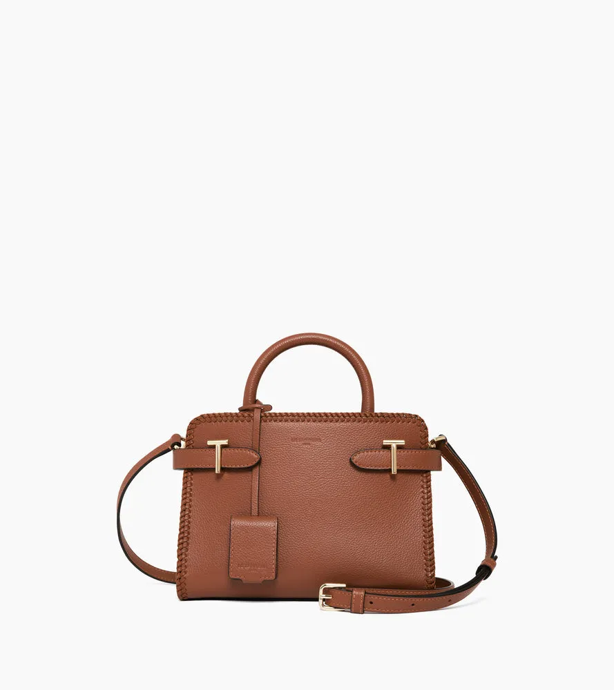 Le Tanneur Emilie petit sac main cuir grainé marron