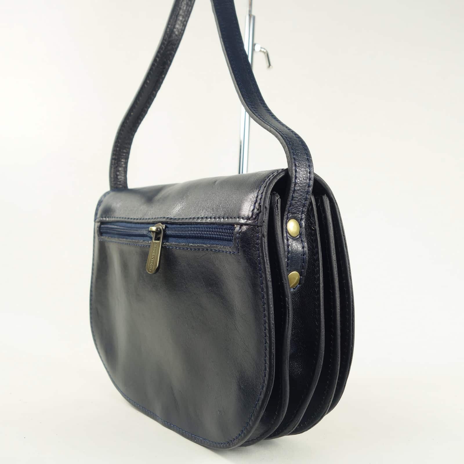 Collection Esprit Cuir Enila petite besace cuir bleu femme