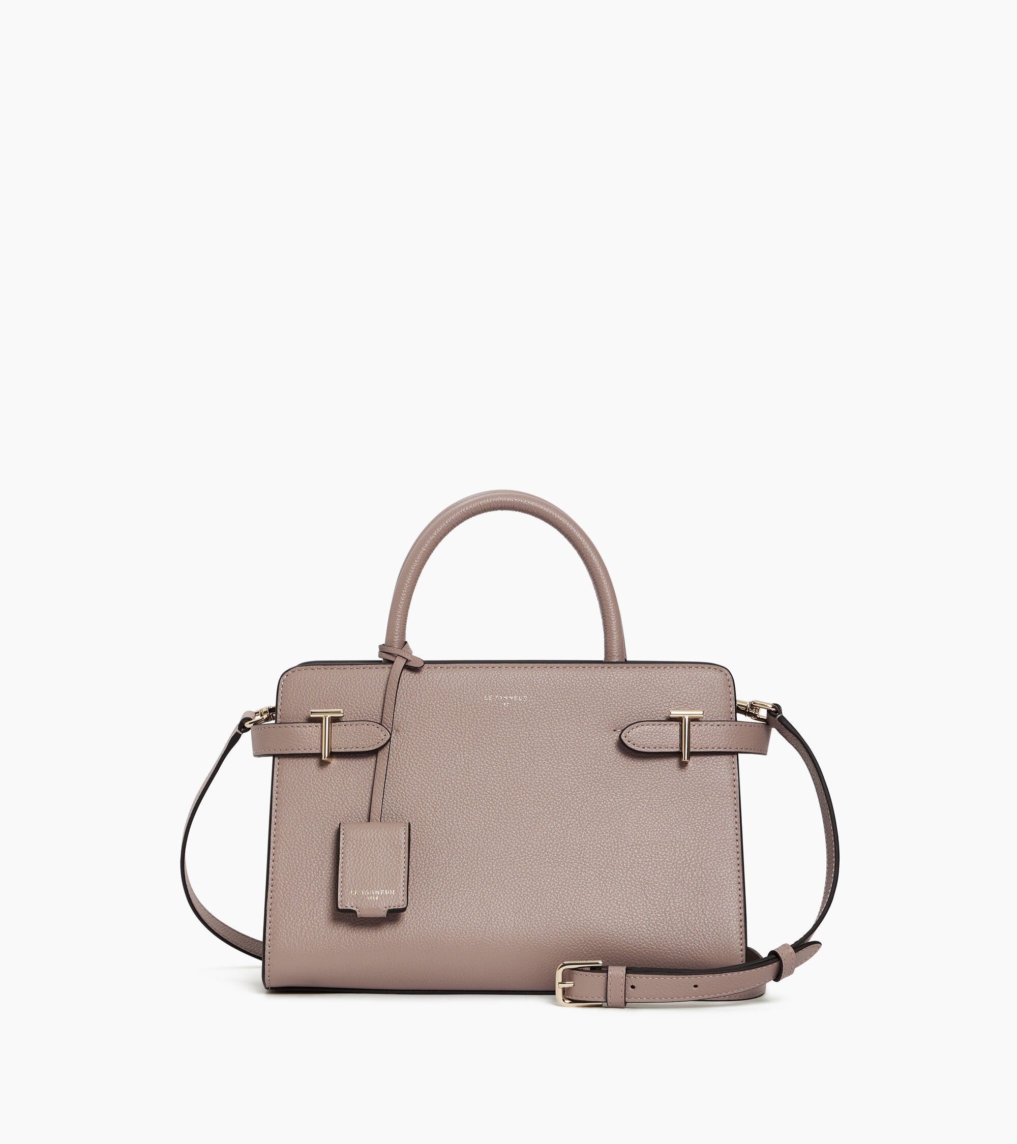 Le Tanneur Emilie sac main cuir grainé moyen Fossil Grey