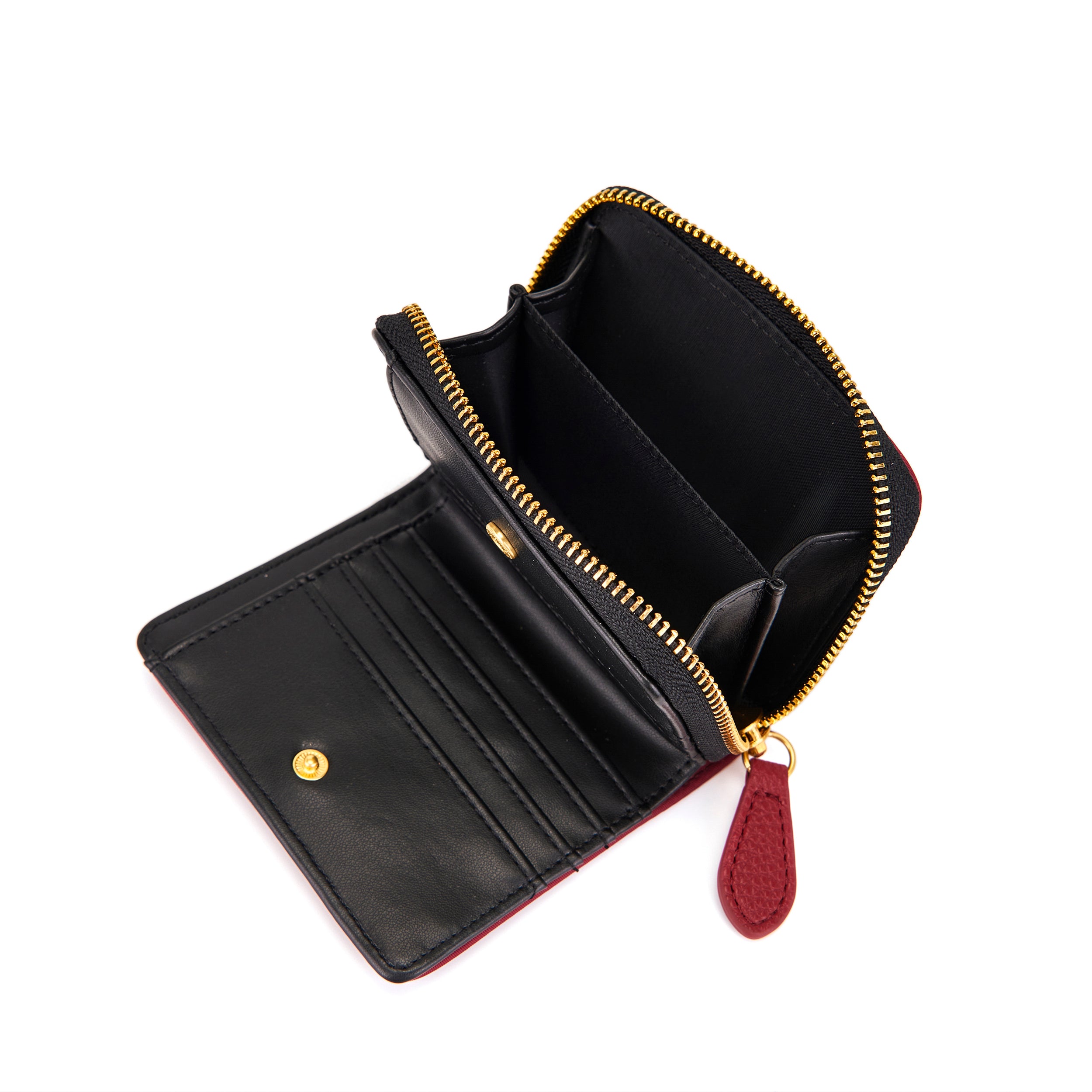 La Carrie Wallet portefeuille bordeaux nylon zip 12 cm