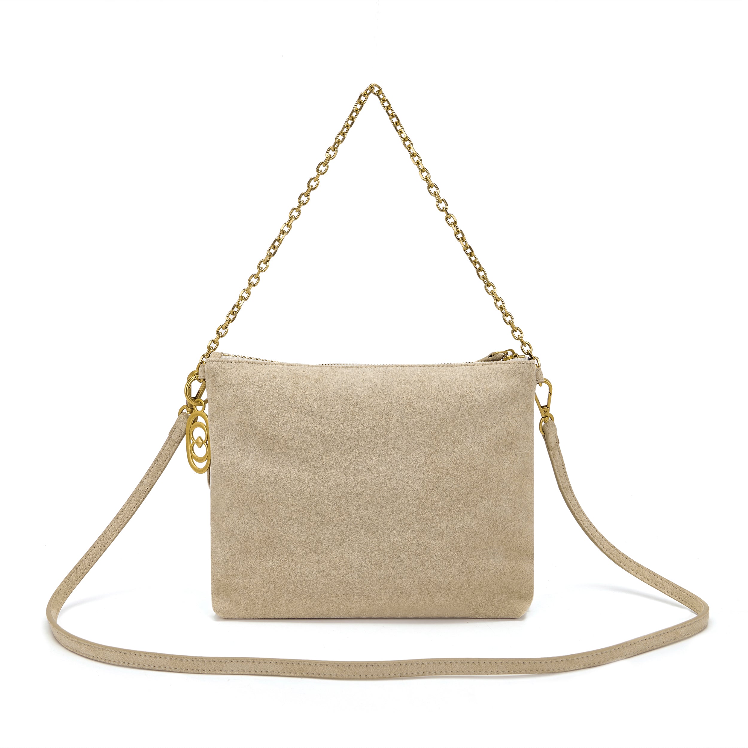 La Carrie Night Edition sac épaule beige 25 cm franges